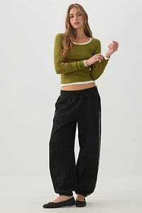 Side Piping Cotton Fleece Sweatpants