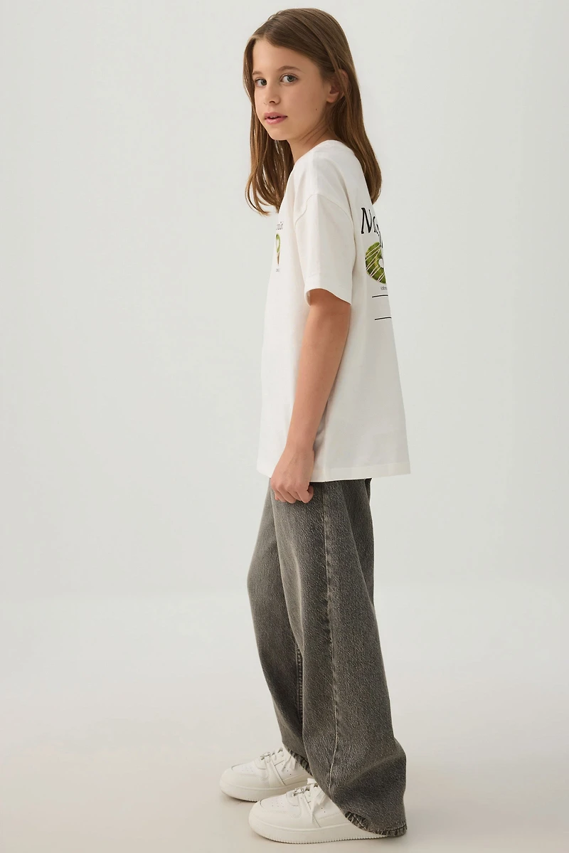 T-shirt ample à imprimé matcha