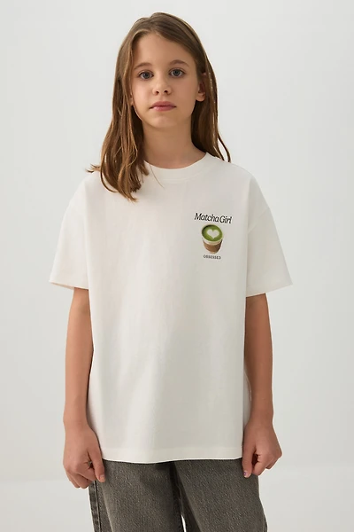 Oversized Matcha Print T-Shirt