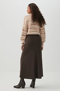 Brushed Knit A Line Midi Skirt