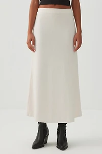 Jupe midi évasée en tricot bross