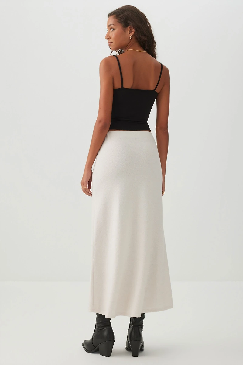 Jupe midi évasée en tricot bross