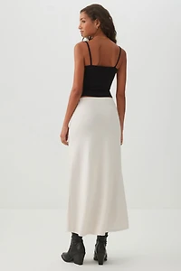 Jupe midi évasée en tricot bross