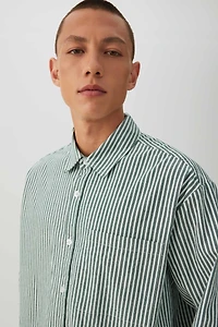 Chemise rayée à manches longues et coupe carrée