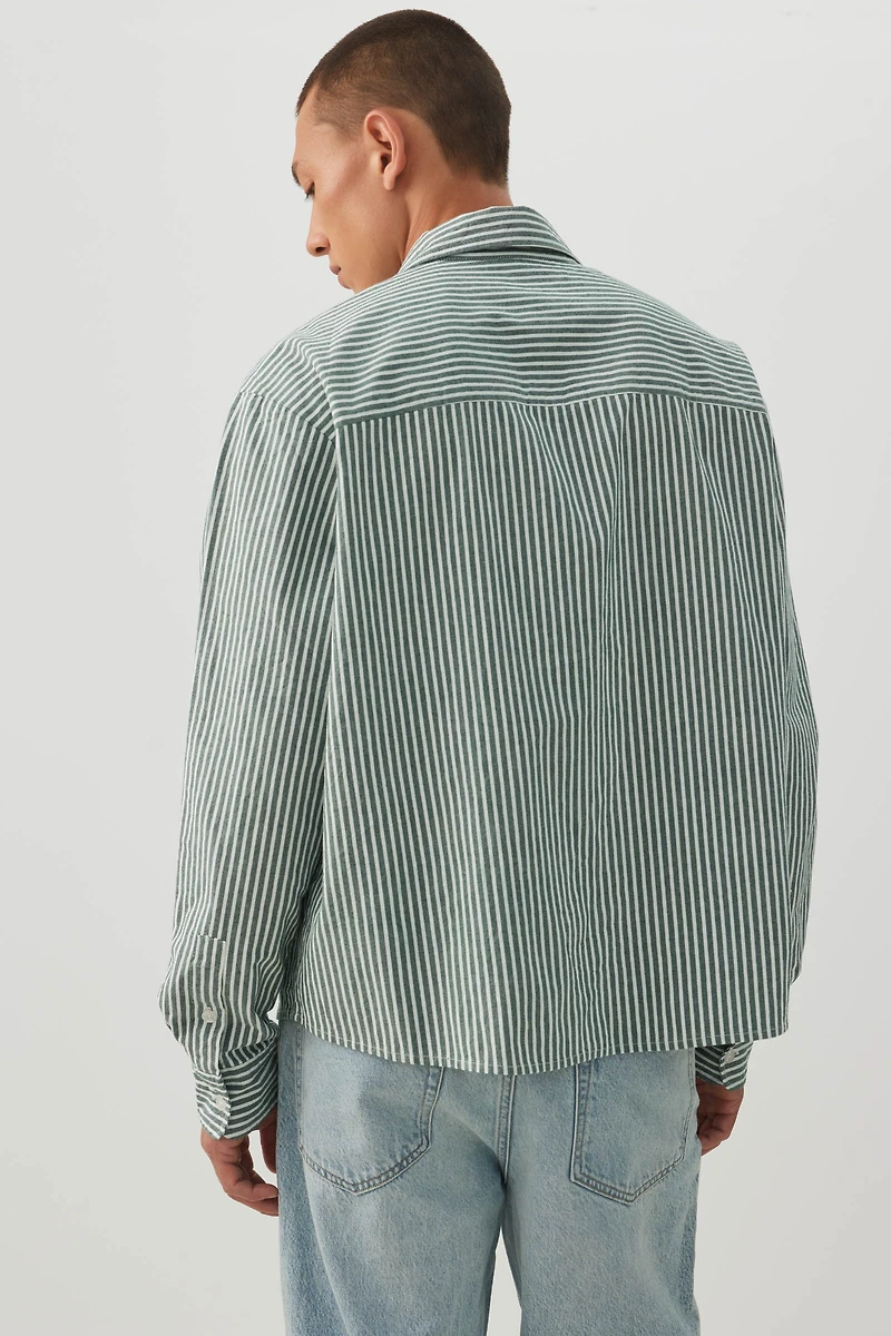 Striped Boxy Long Sleeve Shirt
