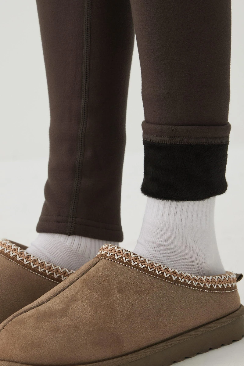 Legging sans coutures doublé de fausse fourrure