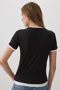 Layered Look Ribbed T-Shirt