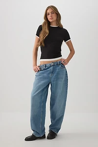 Layered Look Ribbed T-Shirt