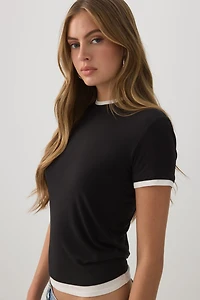 Layered Look Ribbed T-Shirt