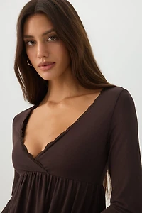 Lace Trim Babydoll Top
