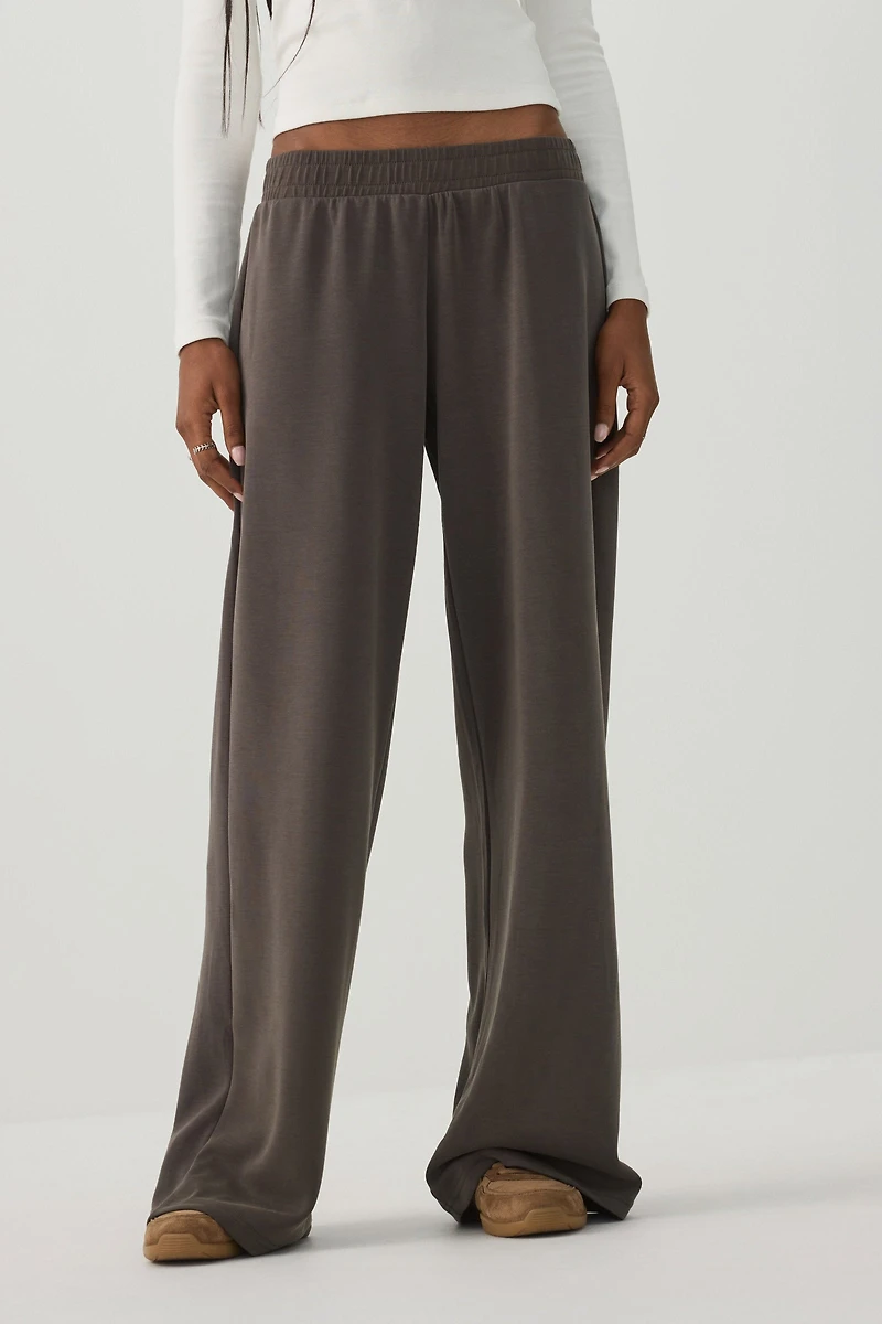 Neoprene-Like Wide Leg Pants