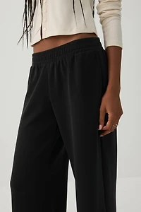 Neoprene-Like Wide Leg Pants