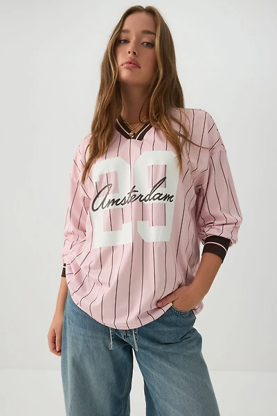 Striped Long Sleeve Sports Top