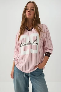 Striped Long Sleeve Sports Top