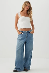 Lace Sweetheart Crop Top