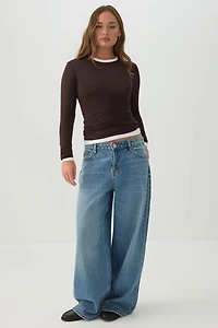 Wool Blend Crew Neck Top