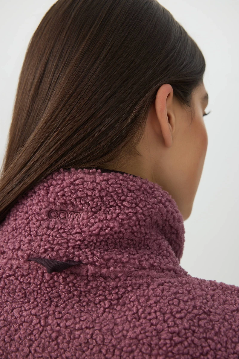 Manteau à glissière 3/4 en sherpa camactive