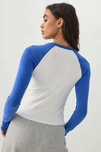 Contrast Raglan Sleeve Top