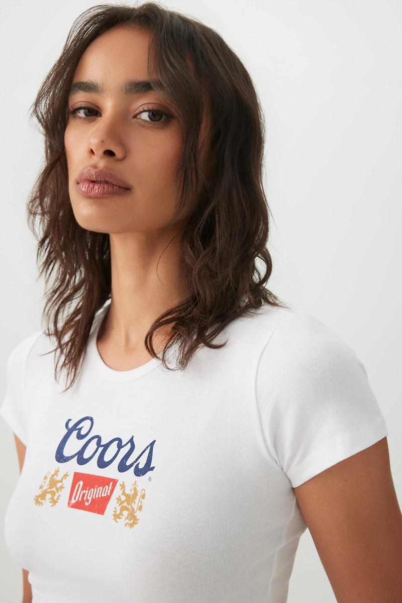 Licensed Coors Graphic Crop T-Shirt