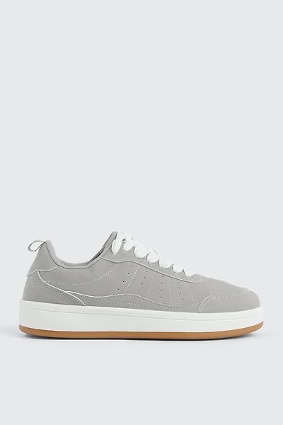 Faux Suede Platform Sneakers