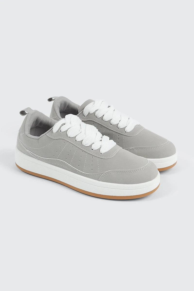 Faux Suede Platform Sneakers