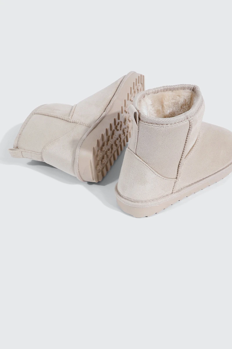 Faux Sheepskin Ankle Boots