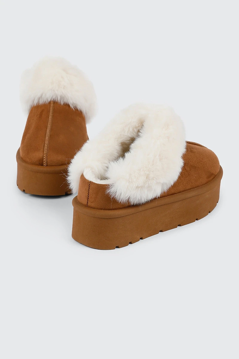 Faux Sheepskin Mules
