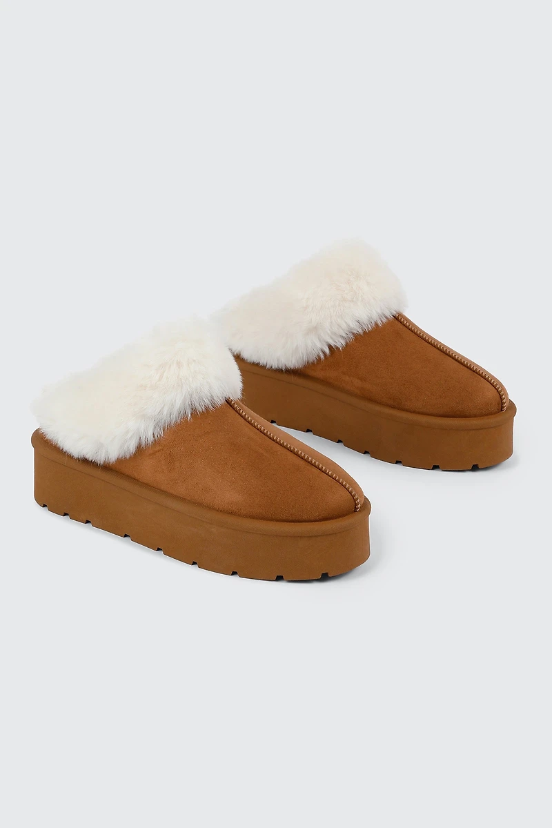 Faux Sheepskin Mules