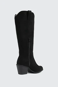 Faux Suede Cowboy Boots