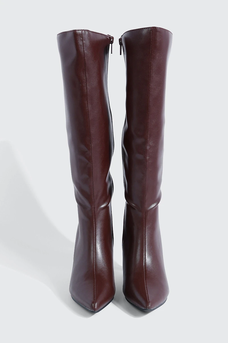 Pointed Toe Knee High Boots