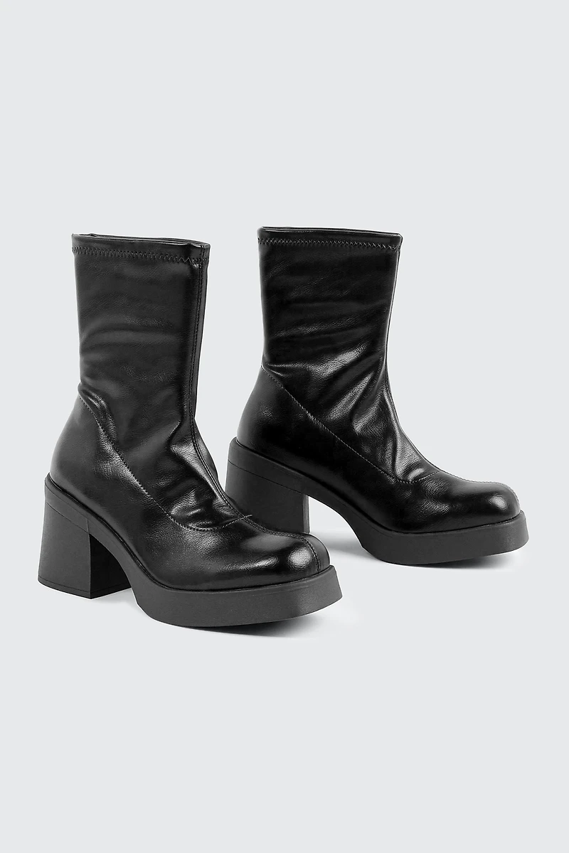 Bottes mi-mollet à ptalon bloc