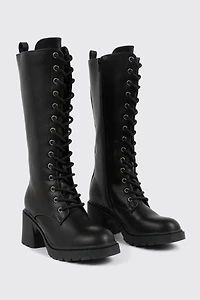 Tall Lace Up Knee High Boots