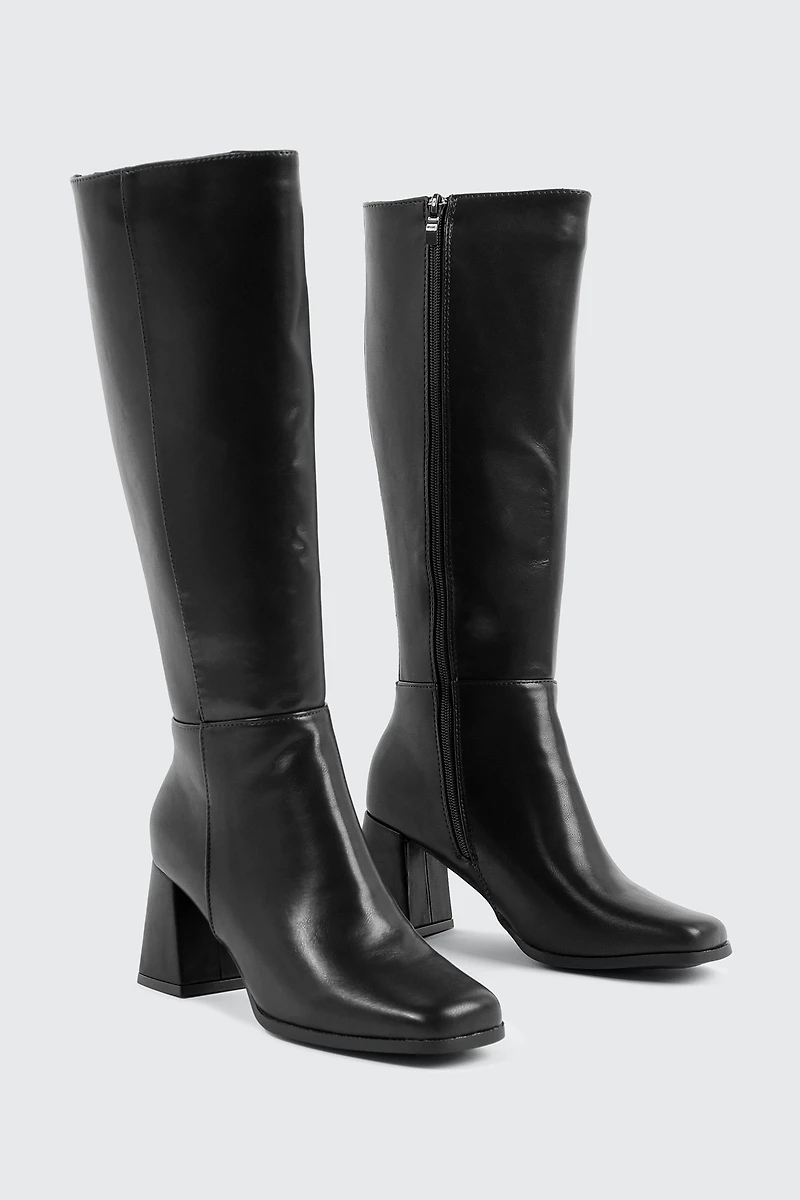 Square Toe Knee High Boots