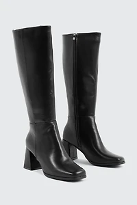 Square Toe Knee High Boots