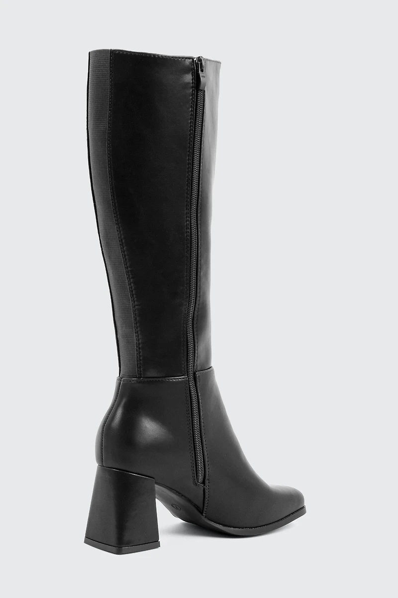 Square Toe Knee High Boots