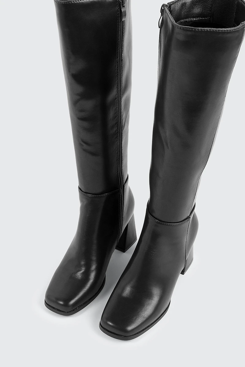 Square Toe Knee High Boots