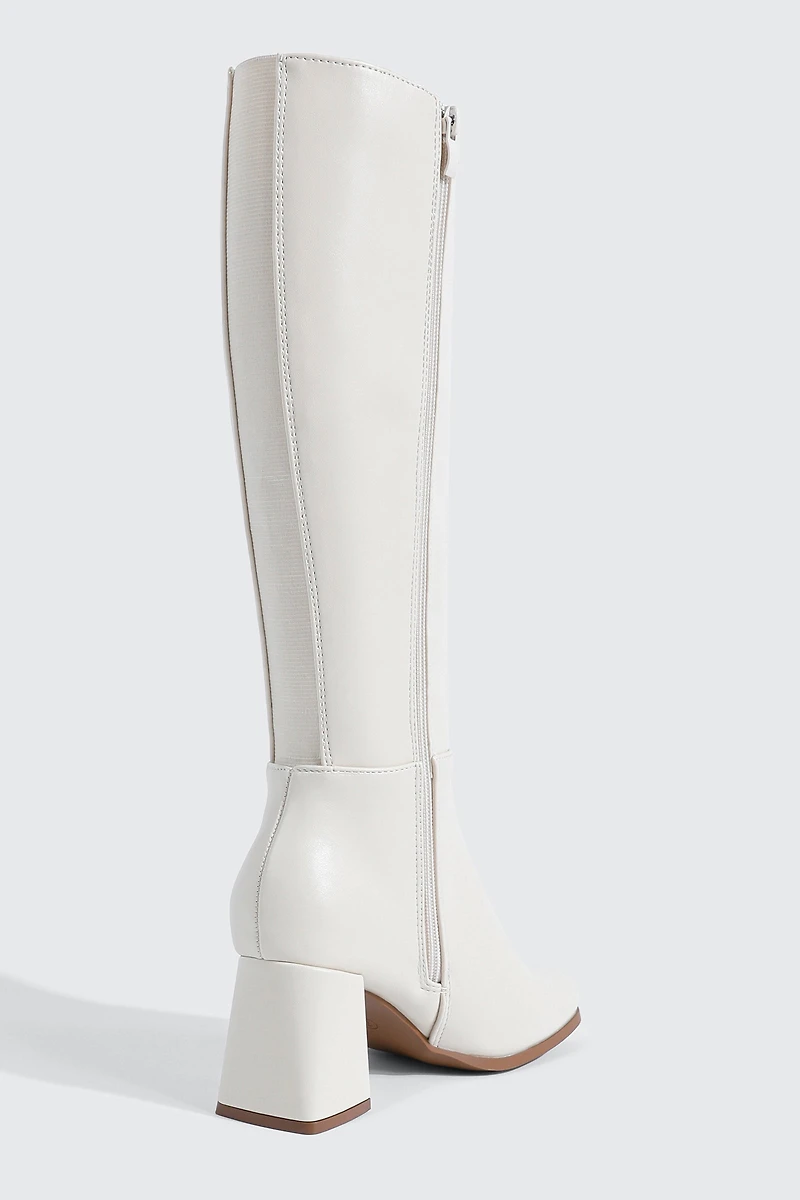 Square Toe Knee High Boots