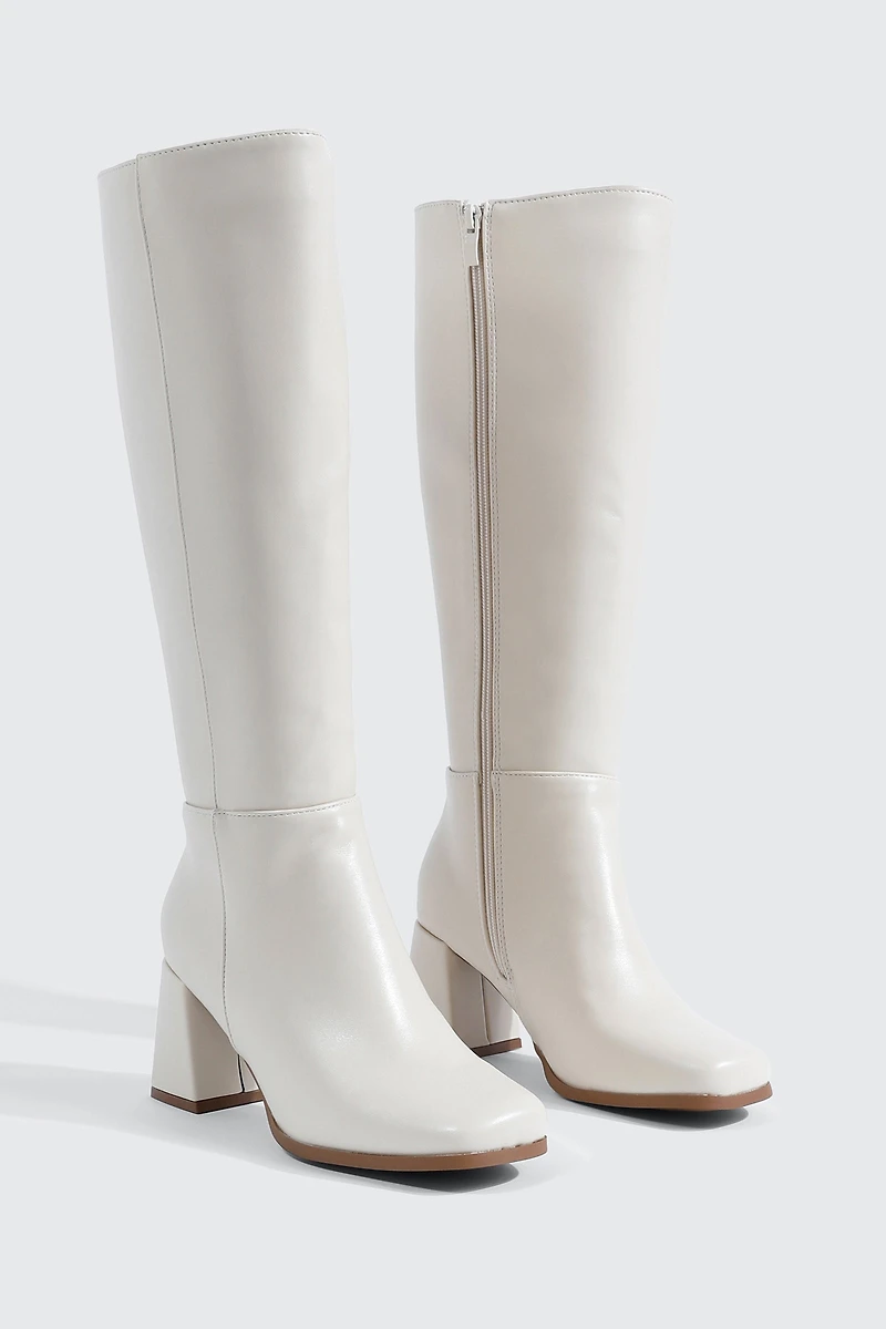 Square Toe Knee High Boots