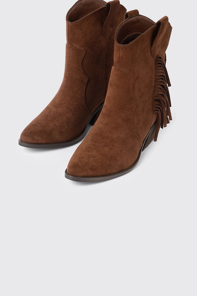 Western Fringe Ankle Boots