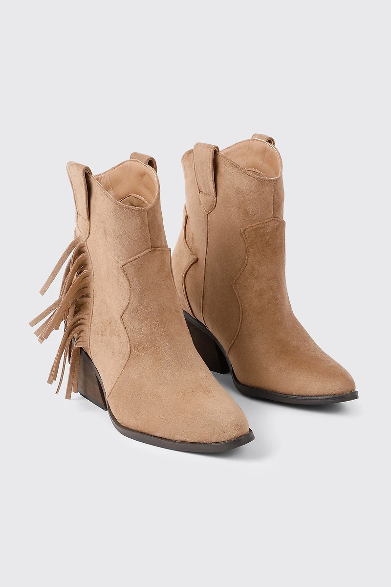 Western Fringe Ankle Boots