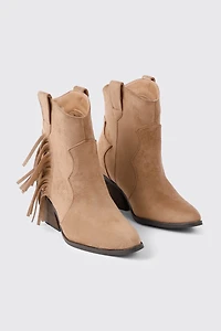 Western Fringe Ankle Boots