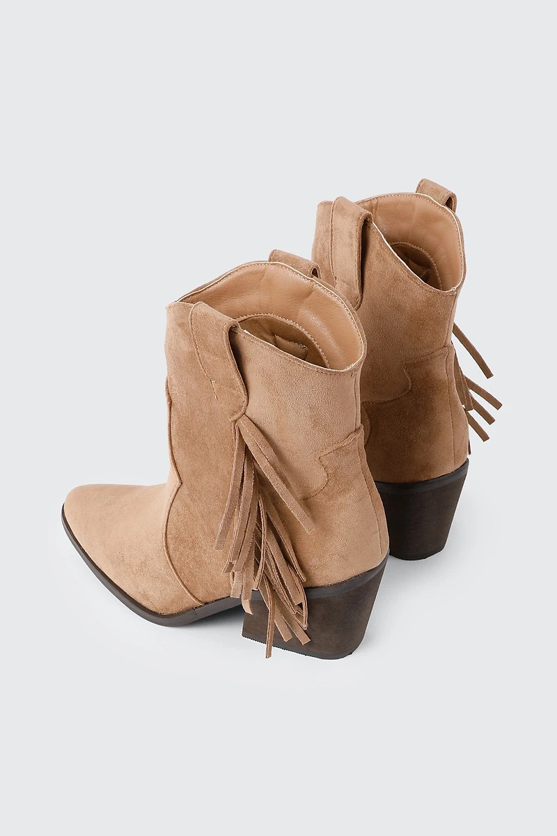 Western Fringe Ankle Boots
