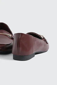 Faux Leather Square Toe Loafers