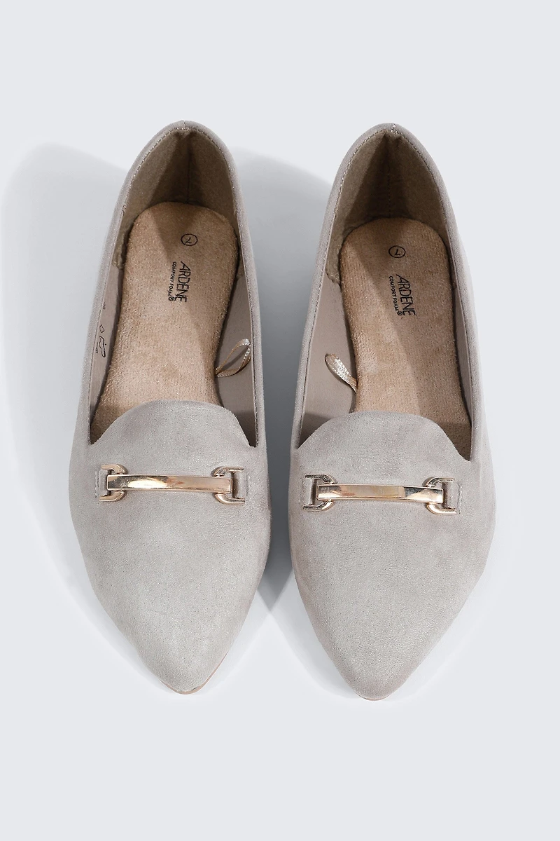 Faux Suede Pointy Toe Flats