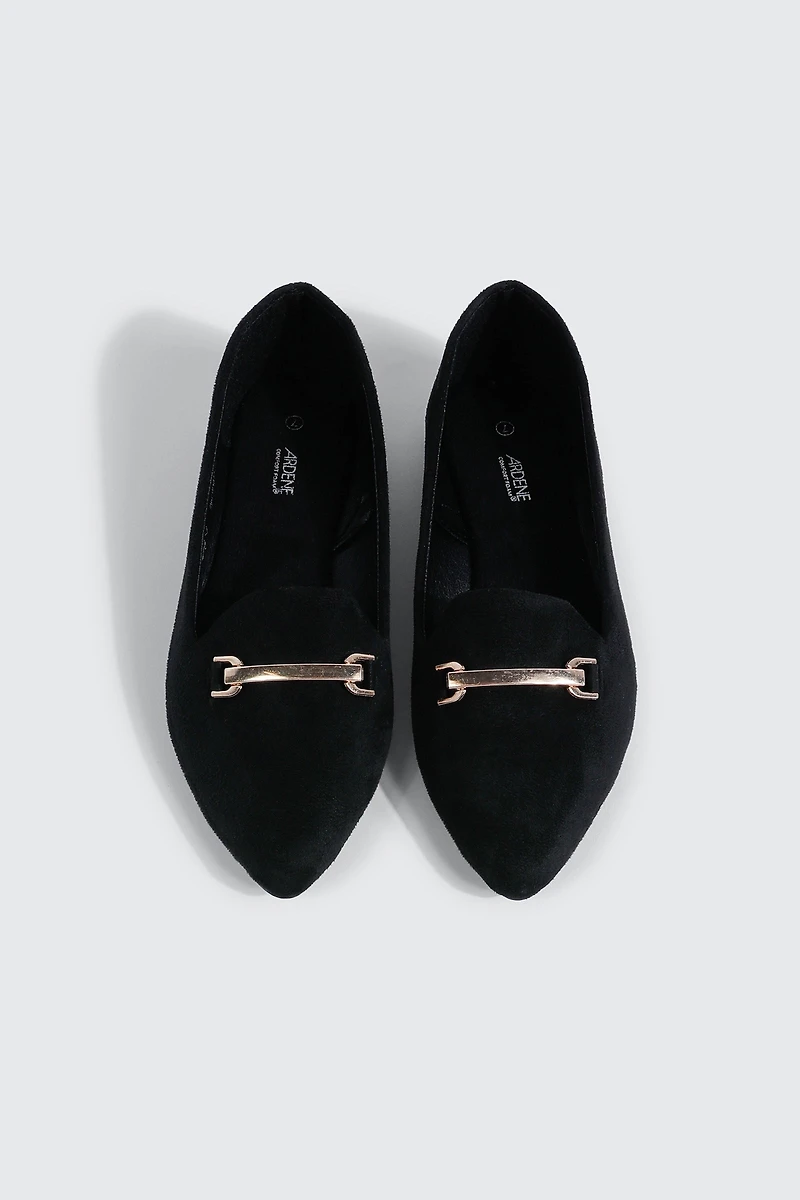 Faux Suede Pointy Toe Flats