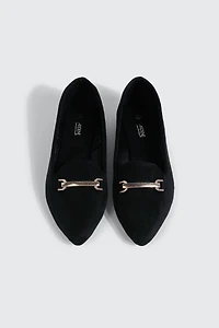 Faux Suede Pointy Toe Flats