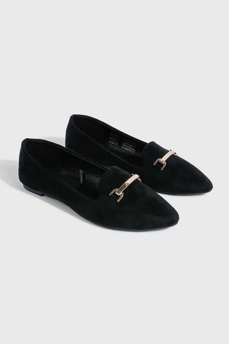 Faux Suede Pointy Toe Flats