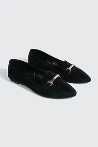 Faux Suede Pointy Toe Flats