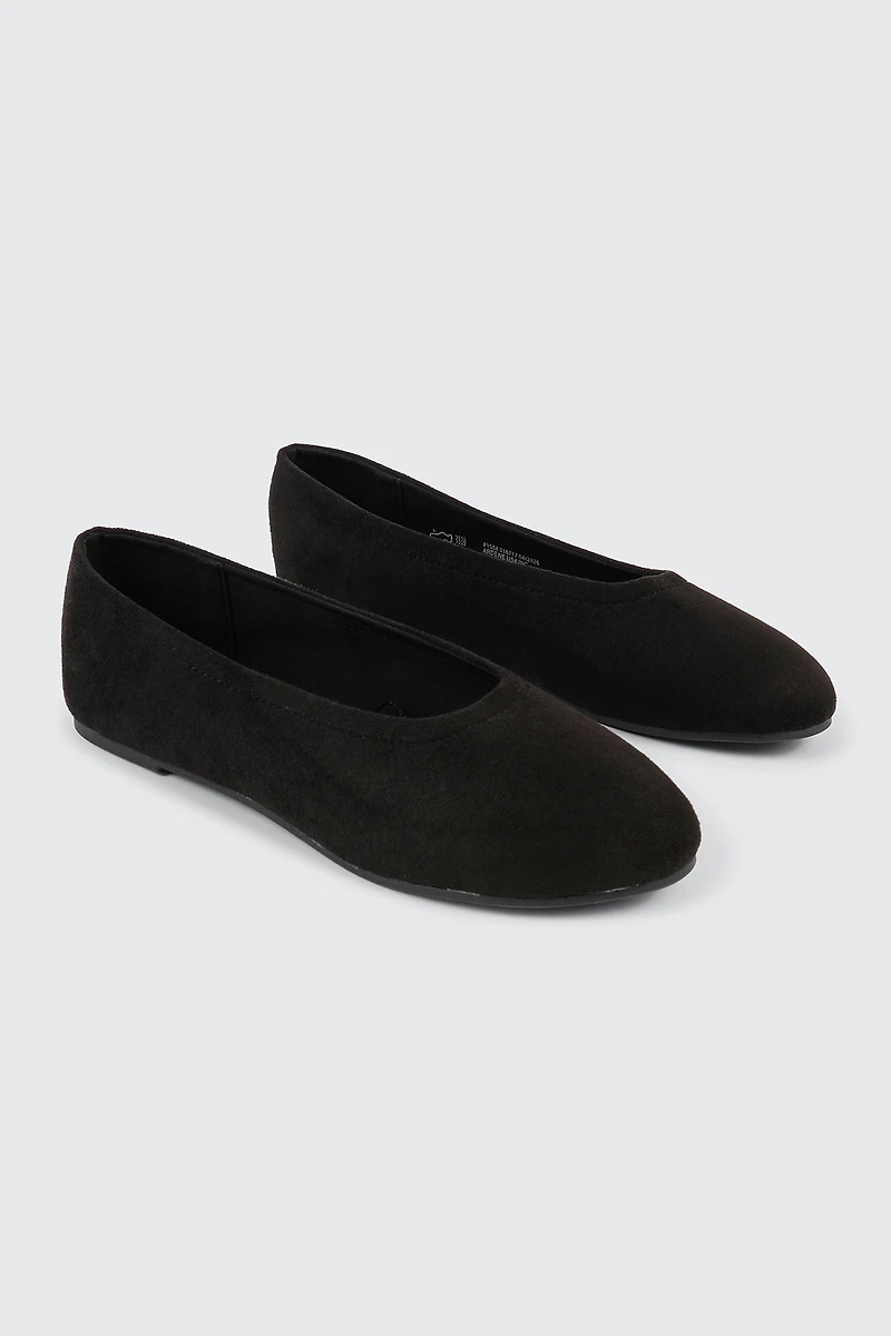 Faux Suede Ballet Flats