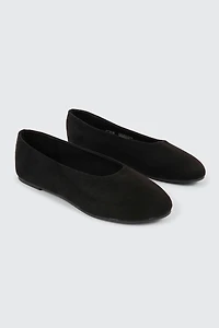 Faux Suede Ballet Flats